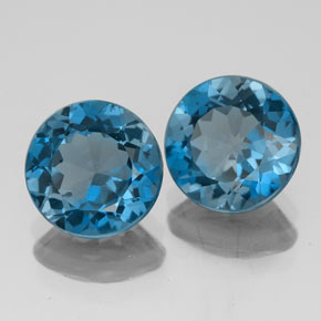 4.28 ct Blue Topaz Stone, Natural Topaz in Round Facet Shape for Sale