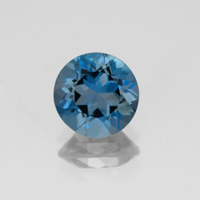 2.00 ct Blue Topaz Gemstone, Topaz Gem in Round Facet Shape for Sale.