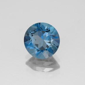 2.00 ct Blue Topaz Stone, Natural Topaz in Round Facet Shape for Sale