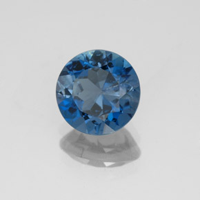2.20 ct Blue Topaz Stone, Natural Topaz in Round Facet Shape for Sale
