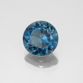 2.13 ct Blue Topaz Stone, Natural Topaz in Round Facet Shape for Sale