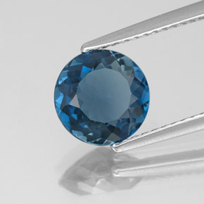 2.13 ct Blue Topaz Gemstone, Topaz Gem in Round Facet Shape for Sale.