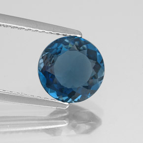 2.13 ct Blue Topaz Stone, Natural Topaz in Round Facet Shape for Sale