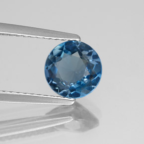1.43 ct Blue Topaz Stone, Natural Topaz in Round Facet Shape for Sale
