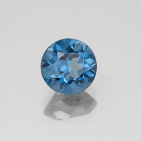 1.77 ct Blue Topaz Stone, Natural Topaz in Round Facet Shape for Sale