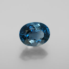 2.28 ct Blue Topaz Stone, Natural Topaz in Oval Facet Shape for Sale
