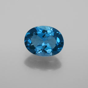 2.02 ct Blue Topaz Gemstone, Topaz Gem in Oval Facet Shape for Sale.