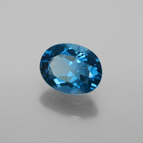 2.02 ct Blue Topaz Stone, Natural Topaz in Oval Facet Shape for Sale