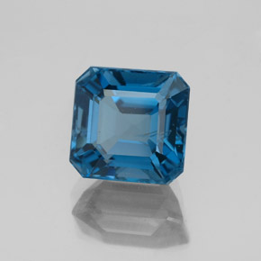 3.34 ct Blue Topaz Stone, Natural Topaz in Octagon Facet Shape for Sale