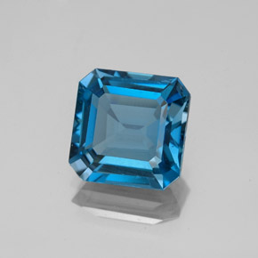 2.97 ct Blue Topaz Stone, Natural Topaz in Octagon Facet Shape for Sale