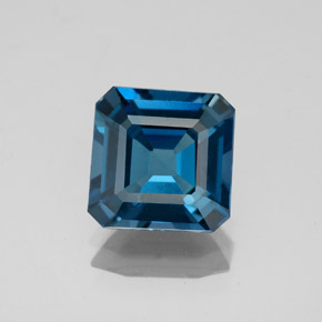 2.62 ct Blue Topaz Gemstone, Topaz Gem in Octagon Facet Shape for Sale.