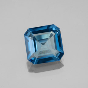 2.06 ct Blue Topaz Gemstone, Topaz Gem in Octagon Facet Shape for Sale.