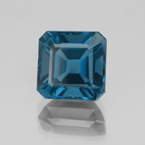 3.18 ct Blue Topaz Gemstone, Topaz Gem in Octagon Facet Shape for Sale.