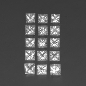 3.72 ctw White Topaz Stones, Natural Topaz in Princess-Cut Shape for Sale