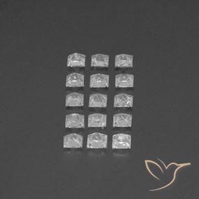 Topaz Gemstones in 3.5 x 3.5 mm Size for Sale, Topaz Stones in Clear White Color