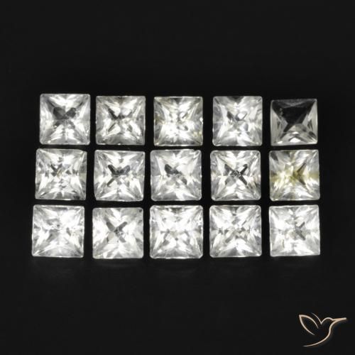 3.70ctw Natural Clear White Topaz, Square, VS-SI