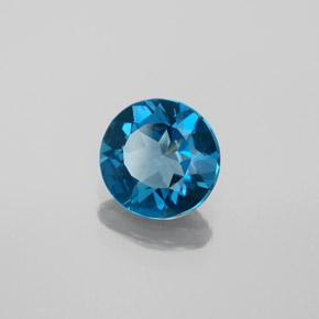 1.66 ct Blue Topaz Stone, Natural Topaz in Round Facet Shape for Sale