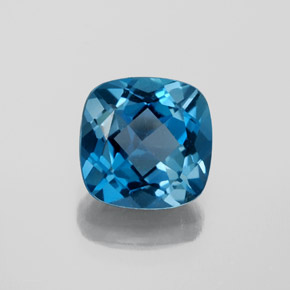 3.68 ct Blue Topaz Gemstone, Topaz Gem in Cushion-Cut Shape for Sale.