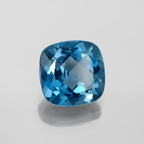 3.68 ct Blue Topaz Stone, Natural Topaz in Cushion-Cut Shape for Sale