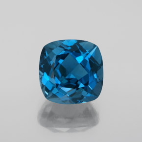 4.45 ct Blue Topaz Gemstone, Topaz Gem in Cushion-Cut Shape for Sale.