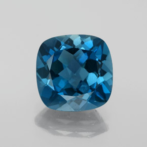 3.33 ct Blue Topaz Gemstone, Topaz Gem in Cushion-Cut Shape for Sale.