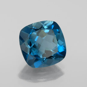 3.33 ct Blue Topaz Stone, Natural Topaz in Cushion-Cut Shape for Sale