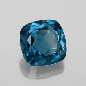 3.66 ct Blue Topaz Stone, Natural Topaz in Cushion-Cut Shape for Sale