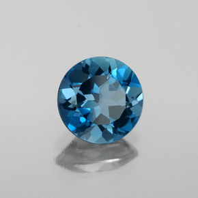 1.79 ct Blue Topaz Stone, Natural Topaz in Round Facet Shape for Sale