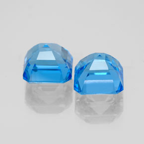 Topaz Gemstone in 7 x 7 mm Size for Sale, Topaz Stone in Swiss Blue Color