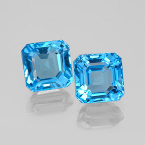 4.71 ct Blue Topaz Gemstone, Topaz Gem in Octagon Facet Shape for Sale.