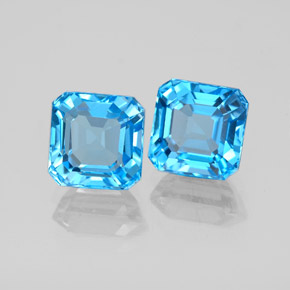4.71 ct Blue Topaz Stone, Natural Topaz in Octagon Facet Shape for Sale