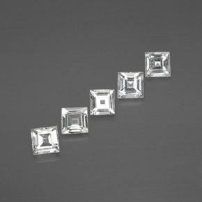 White Topaz Gem - 0.7ct Square Facet (ID: 362408)