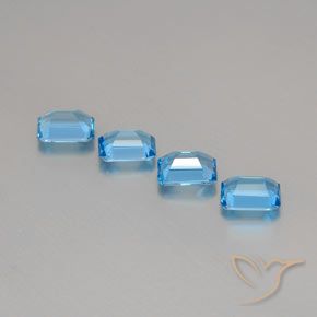 Topaz Gemstones in 8 x 6 mm (calibrated) Size for Sale, Topaz Stones in Swiss Blue Color