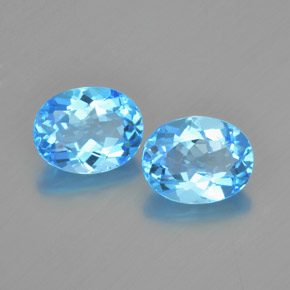 4.84 ctw Blue Topaz Stones, Natural Topaz in Oval Facet Shape for Sale