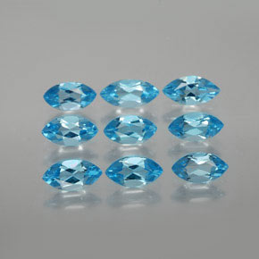 Deep Azure Топаз Камень - 0.4ct Фасетная Маркиза (ID: 368823)