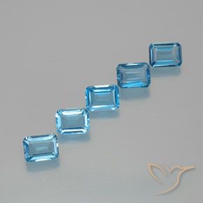 9.12ctw Natural Swiss Blue Topaz, Emerald Cut, VS