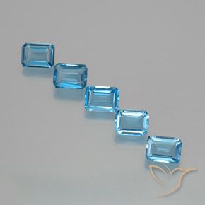 9.12 ctw Blue Topaz Stones, Natural Topaz in Octagon Facet Shape for Sale