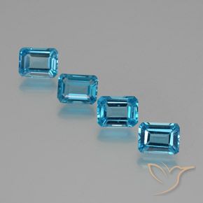 7.86 ctw Blue Topaz Stones, Natural Topaz in Octagon Facet Shape for Sale
