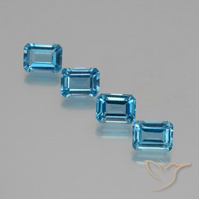 7.76 ctw Blue Topaz Stones, Natural Topaz in Octagon Facet Shape for Sale