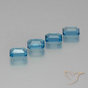 Topaz Gemstones in 8 x 6 mm (calibrated) Size for Sale, Topaz Stones in Swiss Blue Color