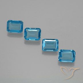 7.31 ctw Blue Topaz Stones, Natural Topaz in Octagon Facet Shape for Sale