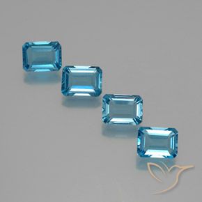 7.74 ctw Blue Topaz Stones, Natural Topaz in Octagon Facet Shape for Sale