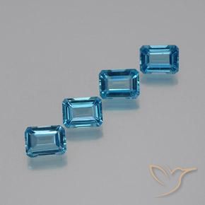 7.27ctw Natural Swiss Blue Topaz, Emerald Cut, VS