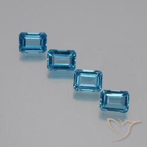 7.27 ctw Blue Topaz Stones, Natural Topaz in Octagon Facet Shape for Sale
