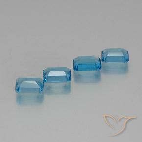 Topaz Gemstones in 8 x 6 mm (calibrated) Size for Sale, Topaz Stones in Swiss Blue Color