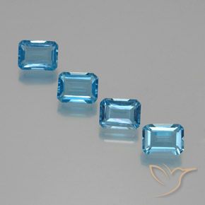 7.78 ctw Blue Topaz Stones, Natural Topaz in Octagon Facet Shape for Sale