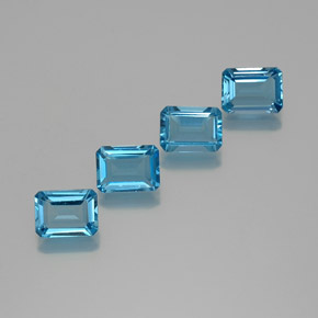 6.99 ctw Blue Topaz Gemstones, Topaz Gems in Octagon Facet Shape for Sale.