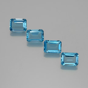 6.99 ctw Blue Topaz Stones, Natural Topaz in Octagon Facet Shape for Sale