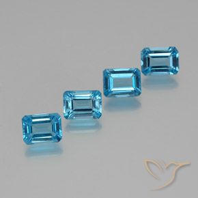 7.34ctw Natural Swiss Blue Topaz, Emerald Cut, VVS-VS