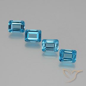 7.34 ctw Blue Topaz Stones, Natural Topaz in Octagon Facet Shape for Sale